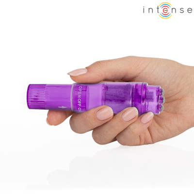 INTENSE KURT MINI MASAJEADOR CON 4 CABEZALES INTERCAMBIABLES LILA