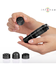 INTENSE KURT MINI MASAJEADOR CON 4 CABEZALES INTERCAMBIABLES NEGRO