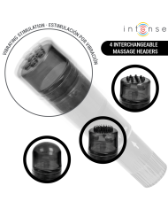 INTENSE KURT MINI MASAJEADOR CON 4 CABEZALES INTERCAMBIABLES NEGRO