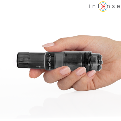 INTENSE KURT MINI MASAJEADOR CON 4 CABEZALES INTERCAMBIABLES NEGRO