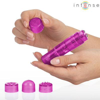 INTENSE KURT MINI MASAJEADOR CON 4 CABEZALES INTERCAMBIABLES ROSA