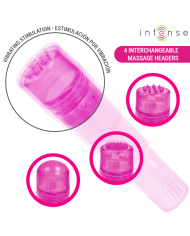 INTENSE KURT MINI MASAJEADOR CON 4 CABEZALES INTERCAMBIABLES ROSA
