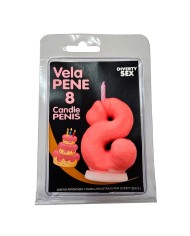 DIABLO PICANTE VELA PENE EN FORMA DE NUMERO 8 COLOR ROSA