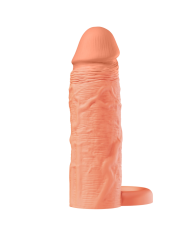 HIDDEN DESIRE INFERNO FUNDA EXTENSORA DE SILICONA LIQUIDA CON ANILLO 15 CM O 45 CM COLOR PIEL