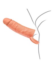 HIDDEN DESIRE INFERNO FUNDA EXTENSORA DE SILICONA LIQUIDA CON ANILLO 18 CM O 45 CM COLOR PIEL