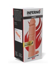 HIDDEN DESIRE INFERNO FUNDA EXTENSORA DE SILICONA LIQUIDA CON ANILLO 18 CM O 45 CM COLOR PIEL