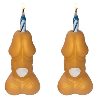 DIABLO PICANTE PENES DORADO VELAS NUMEROS CUMPLEANOS 2 UNIDADES