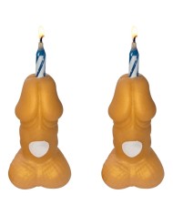 DIABLO PICANTE PENES DORADO VELAS NUMEROS CUMPLEANOS 2 UNIDADES
