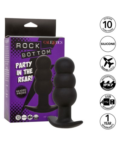 CALEXOTICS ROCK BOTTOM PLUG ANAL CON CUENTAS 10 VIBRACIONES SILICONA NEGRO CALEXOTICS ROCK BOTTOM PLUG ANAL CON CUENTAS 10 VIBRACIONES SILICONA NEGRO