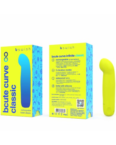 B SWISH BCUTE CURVE INFINITE CLASSIC VIBRADOR RECARGABLE SILICONA AMARILLO B SWISH BCUTE CURVE INFINITE CLASSIC VIBRADOR RECARGABLE SILICONA AMARILLO