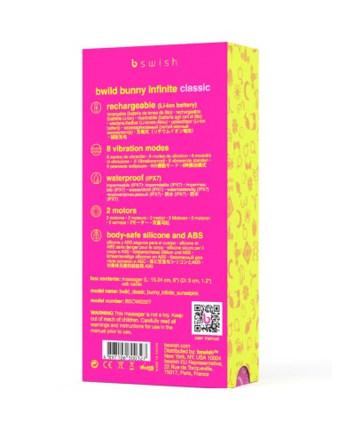 B SWISH BWILD BUNNY INFINITE CLASSIC VIBRADOR RECARGABLE SILICONA ROSA B SWISH BWILD BUNNY INFINITE CLASSIC VIBRADOR RECARGABLE SILICONA ROSA