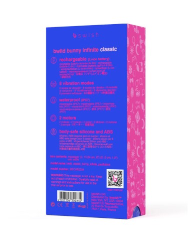 B SWISH BWILD BUNNY INFINITE CLASSIC VIBRADOR RECARGABLE SILICONA AZUL B SWISH BWILD BUNNY INFINITE CLASSIC VIBRADOR RECARGABLE SILICONA AZUL