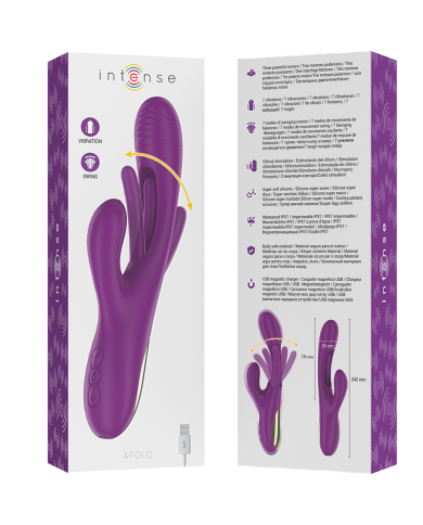 INTENSE APOLO VIBRADOR MULTIFUNCION RECARGABLE 7 VIBRACIONES CON LENGUA OSCILANTE MORADO INTENSE APOLO VIBRADOR MULTIFUNCION RECARGABLE 7 VIBRACIONES CON LENGUA OSCILANTE MORADO