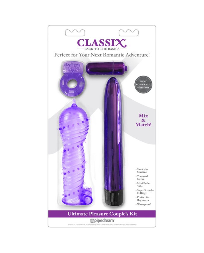 CLASSIX KIT PARA PAREJAS CON ANILLO FUNDA Y BALAS MORADO