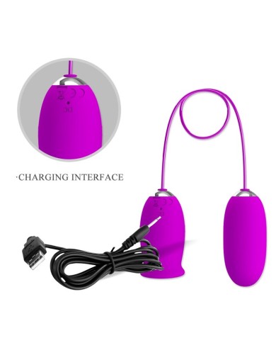 PRETTY LOVE DAISY HUEVO DUAL VIBRADOR RECARGABLE MORADO PRETTY LOVE DAISY HUEVO DUAL VIBRADOR RECARGABLE MORADO