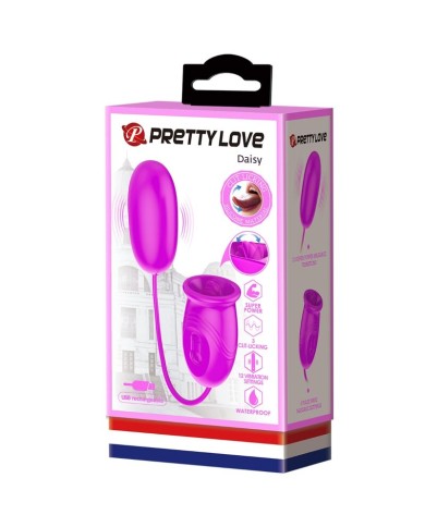 PRETTY LOVE DAISY HUEVO DUAL VIBRADOR RECARGABLE MORADO PRETTY LOVE DAISY HUEVO DUAL VIBRADOR RECARGABLE MORADO