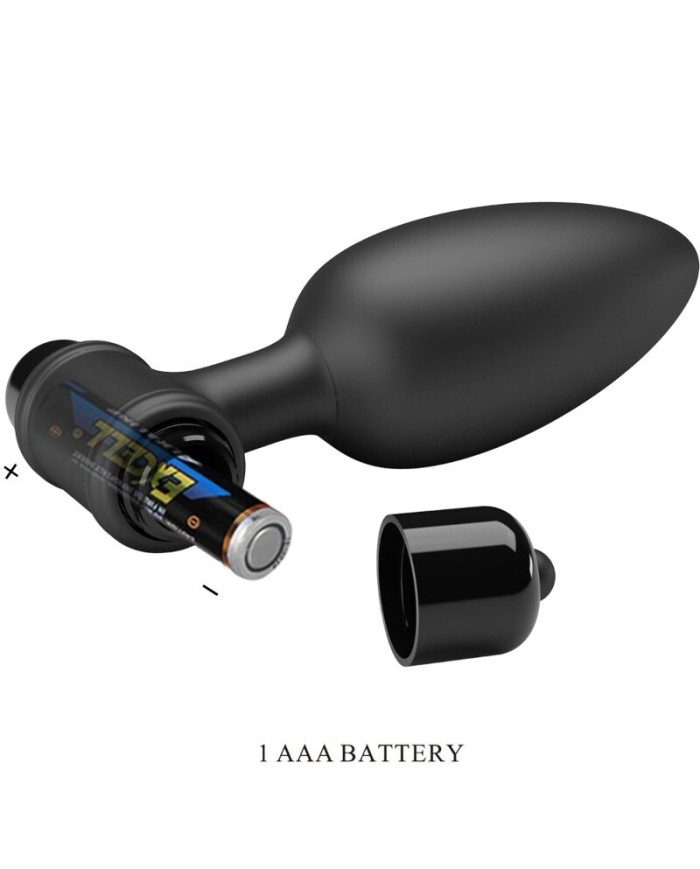 PRETTY LOVE VIBRA BUTT PLUG 2 PLUG ANAL 10 VIBRACIONES NEGRO