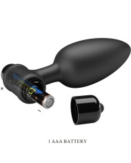 PRETTY LOVE VIBRA BUTT PLUG 2 PLUG ANAL 10 VIBRACIONES NEGRO