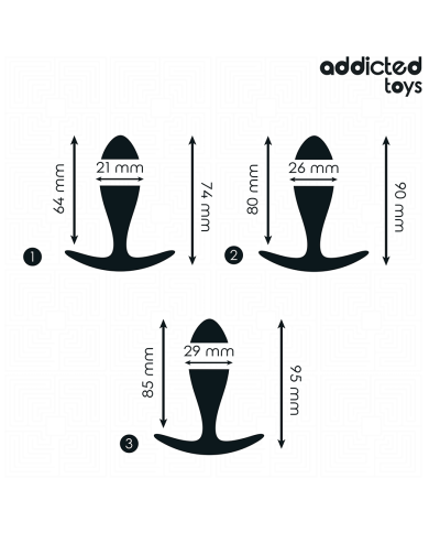 ADDICTED TOYS SET DE 3 PLUG ANAL SILICONA MODELO 2 ADDICTED TOYS SET DE 3 PLUG ANAL SILICONA MODELO 2