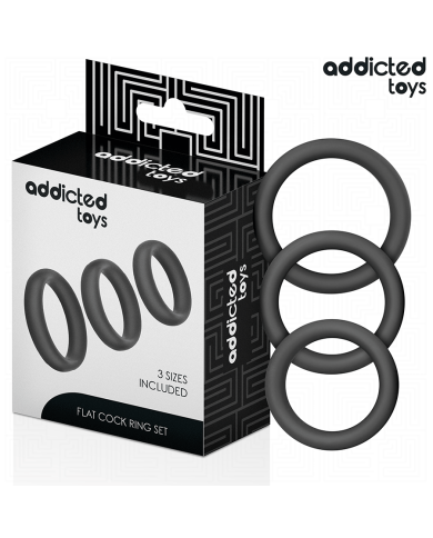 ADDICTED TOYS SET DE ANILLOS SILICONA PLANOS