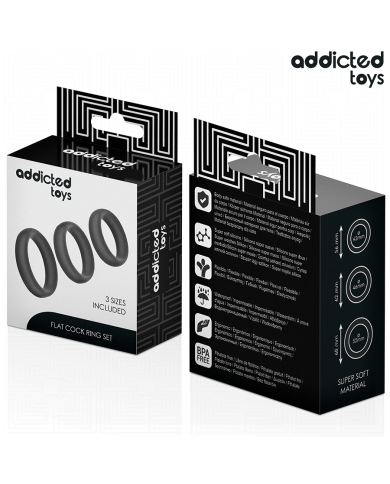 ADDICTED TOYS SET DE ANILLOS SILICONA PLANOS
