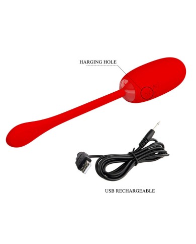 PRETTY LOVE JULIUS HUEVO VIBRADOR IMPERMEBLE RECARGABLE ROJO PRETTY LOVE JULIUS HUEVO VIBRADOR IMPERMEBLE RECARGABLE ROJO