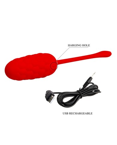 PRETTY LOVE HUEVO VIBRADOR CON TEXTURA MARINA RECARGABLE ROJO PRETTY LOVE HUEVO VIBRADOR CON TEXTURA MARINA RECARGABLE ROJO