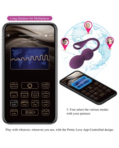 PRETTY LOVE ELVIRA KEGEL BALLS APP CONTROL REMOTO MORADO PRETTY LOVE ELVIRA KEGEL BALLS APP CONTROL REMOTO MORADO
