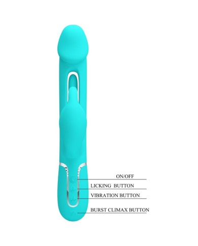 PRETTY LOVE KAMPAS VIBRADOR RABBIT 3 EN 1 MULTIFUNCION CON LENGUA VERDE AGUA PRETTY LOVE KAMPAS VIBRADOR RABBIT 3 EN 1 MULTIFUNCION CON LENGUA VERDE AGUA