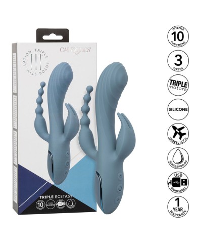 CALEXOTICS VIBRADOR TRIPLE EXTASIS GRIS CALEXOTICS VIBRADOR TRIPLE EXTASIS GRIS