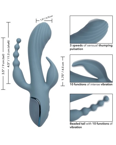 CALEXOTICS VIBRADOR TRIPLE EXTASIS GRIS CALEXOTICS VIBRADOR TRIPLE EXTASIS GRIS