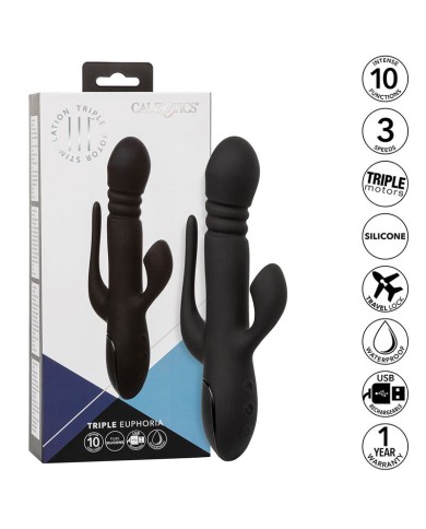 CALEXOTICS VIBRADOR TRIPLE EUPHORIA NEGRO CALEXOTICS VIBRADOR TRIPLE EUPHORIA NEGRO