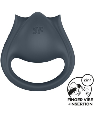 SATISFYER PERFECT PAIR 2 MULTIVIBRADOR 2 EN 1 ANILLO PARA PENE ESTIMULADOR DE DEDO GRIS SATISFYER PERFECT PAIR 2 MULTIVIBRADOR 2 EN 1 ANILLO PARA PENE ESTIMULADOR DE DEDO GRIS