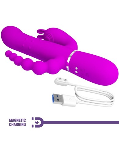 PRETTY LOVE CAMMY TRIPLE VIBRADOR MULTIFUNCION 4 EN 1 ROSA PRETTY LOVE CAMMY TRIPLE VIBRADOR MULTIFUNCION 4 EN 1 ROSA