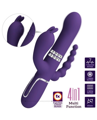 PRETTY LOVE CAMMY TRIPLE VIBRADOR MULTIFUNCION 4 EN 1 MORADO PRETTY LOVE CAMMY TRIPLE VIBRADOR MULTIFUNCION 4 EN 1 MORADO