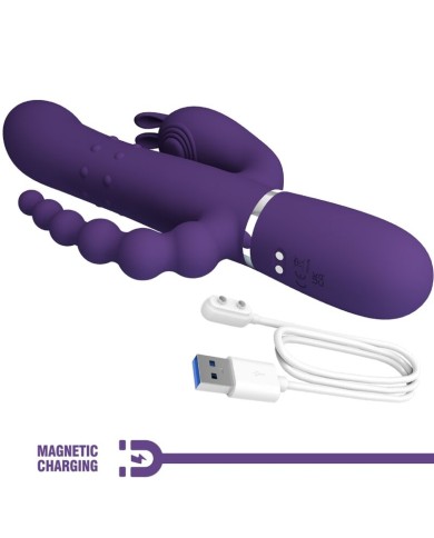 PRETTY LOVE CAMMY TRIPLE VIBRADOR MULTIFUNCION 4 EN 1 MORADO PRETTY LOVE CAMMY TRIPLE VIBRADOR MULTIFUNCION 4 EN 1 MORADO