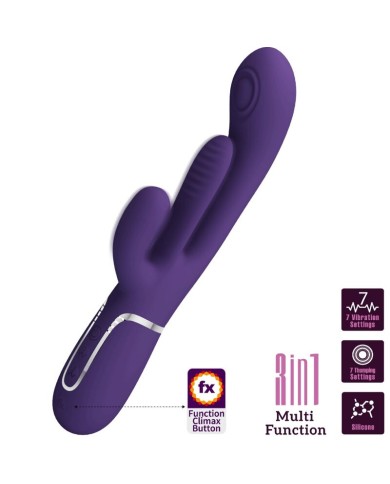 PRETTY LOVE SHANIA TRIPLE VIBRADOR RABBIT MULTIFUNCION MORADO PRETTY LOVE SHANIA TRIPLE VIBRADOR RABBIT MULTIFUNCION MORADO