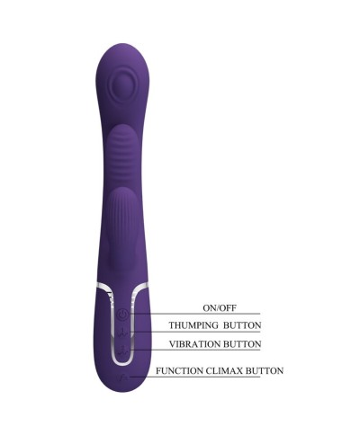 PRETTY LOVE SHANIA TRIPLE VIBRADOR RABBIT MULTIFUNCION MORADO PRETTY LOVE SHANIA TRIPLE VIBRADOR RABBIT MULTIFUNCION MORADO