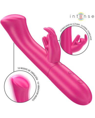 INTENSE JULIETA VIBRADOR RABBIT 186 CM 10 VIBRACIONES ROSA