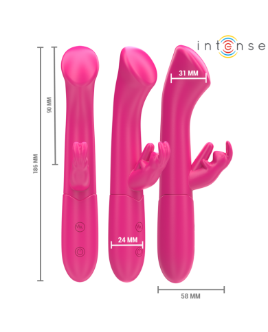 INTENSE JULIETA VIBRADOR RABBIT 186 CM 10 VIBRACIONES ROSA