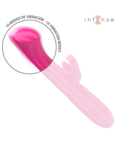 INTENSE JULIETA VIBRADOR RABBIT 186 CM 10 VIBRACIONES ROSA