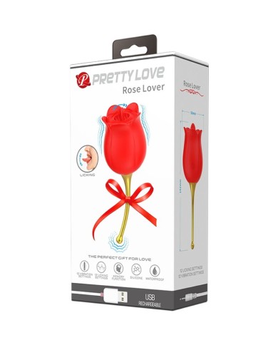 PRETTY LOVE ROSE LOVER ROSA ESTIMULADORA DE CLITORIS 12 VIBRACIONES ROJO PRETTY LOVE ROSE LOVER ROSA ESTIMULADORA DE CLITORIS 12 VIBRACIONES ROJO