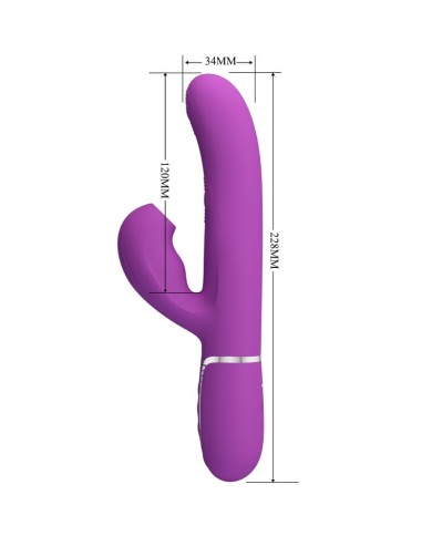 PRETTY LOVE PERLITA VIBRADOR RABBIT MULTIFUNCION 3 EN 1 MORADO