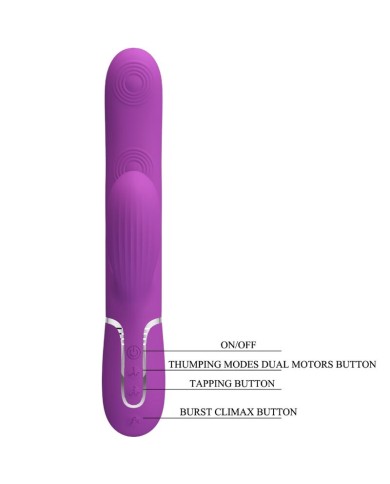 PRETTY LOVE PERLITA VIBRADOR RABBIT MULTIFUNCION 3 EN 1 MORADO
