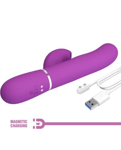 PRETTY LOVE PERLITA VIBRADOR RABBIT MULTIFUNCION 3 EN 1 MORADO