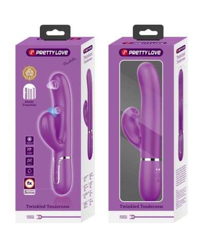 PRETTY LOVE PERLITA VIBRADOR RABBIT MULTIFUNCION 3 EN 1 MORADO