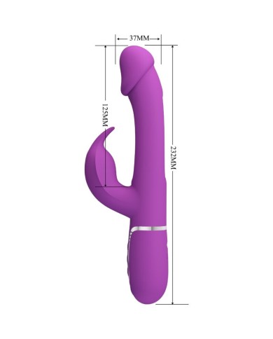 PRETTY LOVE KAMPAS VIBRADOR RABBIT MULTIFUNCION 3 EN 1 MORADO