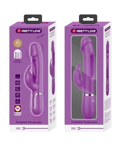PRETTY LOVE KAMPAS VIBRADOR RABBIT MULTIFUNCION 3 EN 1 MORADO