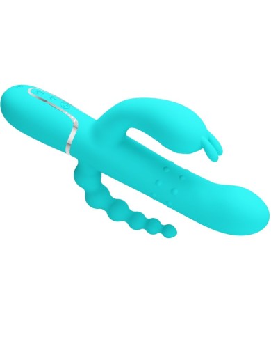 PRETTY LOVE CAMMY TRIPLE VIBRADOR RABBIT MULTIFUNCION 4 EN 1 AZUL
