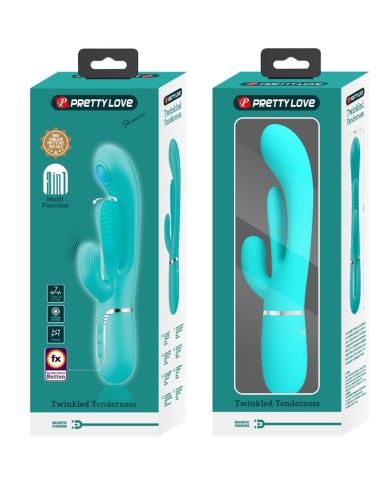 PRETTY LOVE SHANIA TRIPLE VIBRADOR RABBIT MULTIFUNCION 3 EN 1